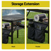 Gardeon BBQ Camp Table, 60*40*56 Portable Foldable Lightweight Grill Outdoor Metal Table 2.5kg XFEL-TABLE-MESH-60-BK