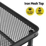 Gardeon BBQ Camp Table, 60*40*56 Portable Foldable Lightweight Grill Outdoor Metal Table 2.5kg XFEL-TABLE-MESH-60-BK