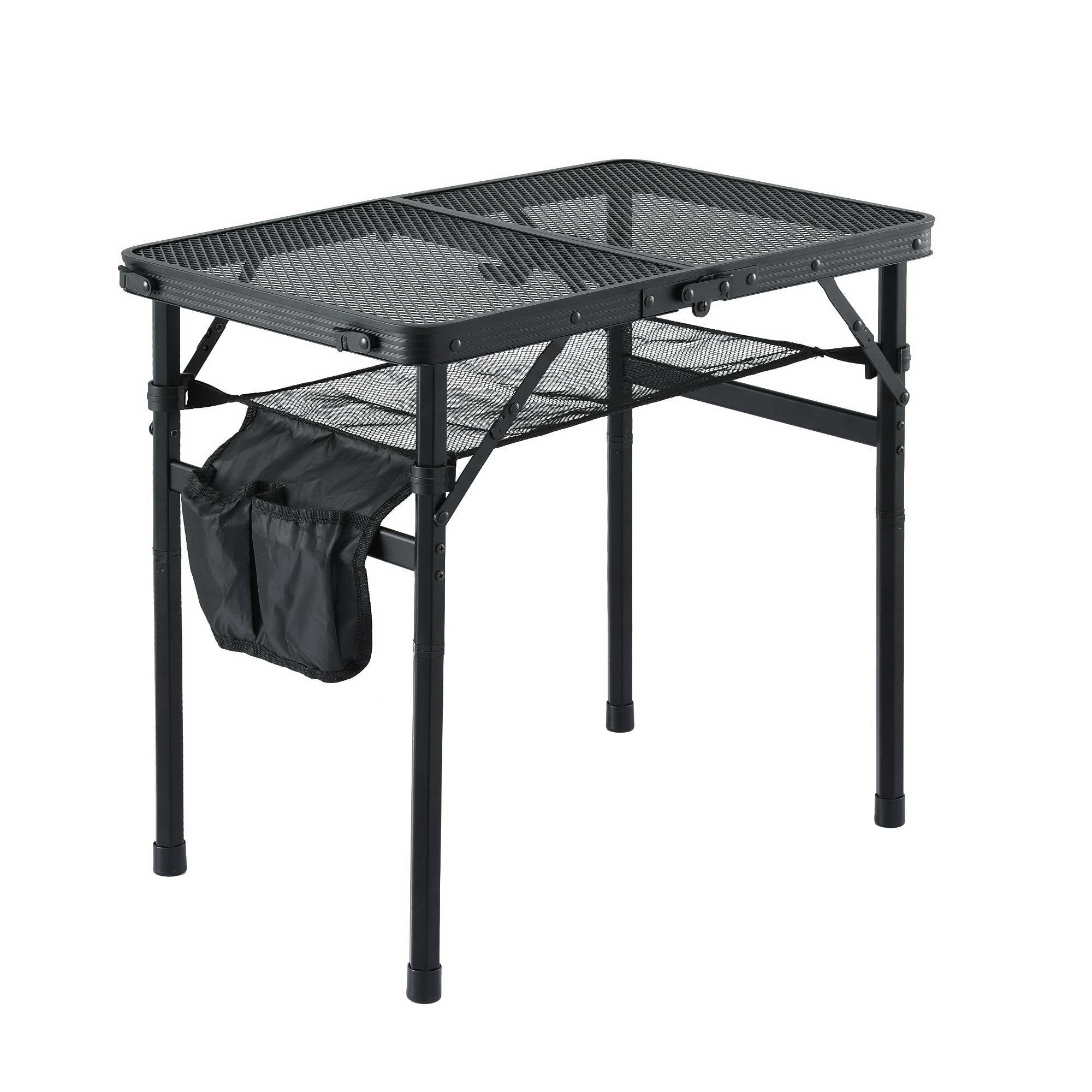 Gardeon BBQ Camp Table, 60*40*56 Portable Foldable Lightweight Grill Outdoor Metal Table 2.5kg XFEL-TABLE-MESH-60-BK
