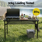 Gardeon BBQ Camp Table, 90*60*66 Portable Foldable Lightweight Grill Outdoor Metal Table 3.9kg XFEL-TABLE-MESH-90-BK