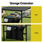 Gardeon BBQ Camp Table, 90*60*66 Portable Foldable Lightweight Grill Outdoor Metal Table 3.9kg XFEL-TABLE-MESH-90-BK