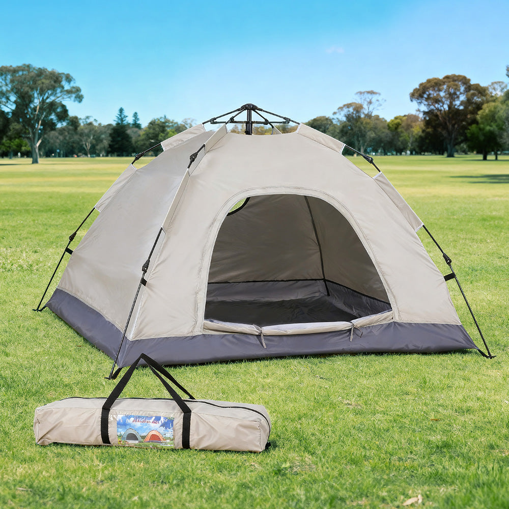 Weisshorn Camping Tent Instant Tent Pop up 2 Person Outdoor Hiking Tents Hiking Beige XFEL-TENT-210D-BE