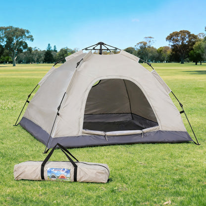 Weisshorn Camping Tent Instant Tent Pop up 2 Person Outdoor Hiking Tents Hiking Beige XFEL-TENT-210D-BE