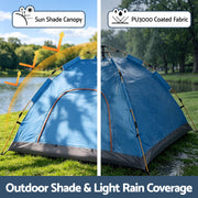 Weisshorn Camping Tent Instant Tent Pop up 2 Person Outdoor Hiking Tents Hiking Blue