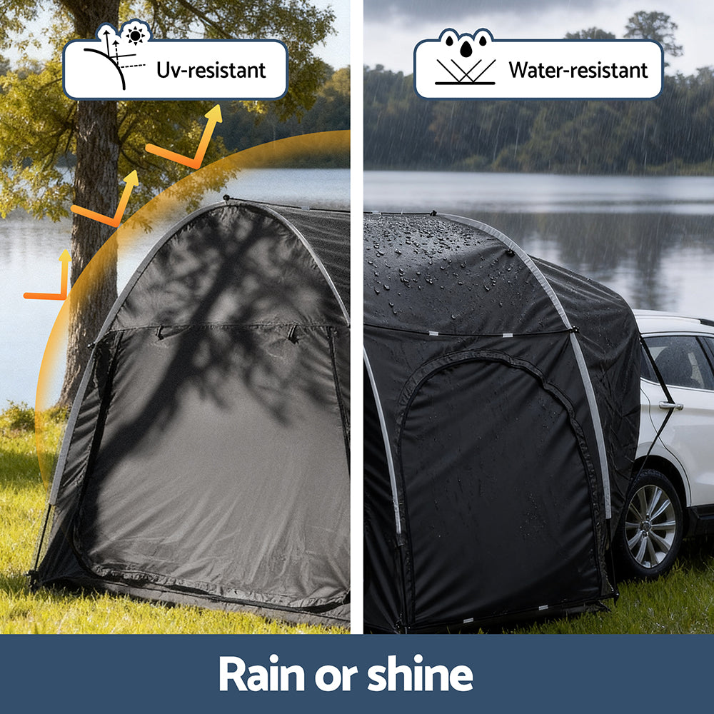 Weisshorn Camping Tent Car SUV Rear Hatchback Tents Canopy Portable Outdoor Family Black XFEL-TENT-CAR-BK