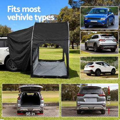 Weisshorn Camping Tent Car SUV Rear Hatchback Tents Canopy Portable Outdoor Family Black XFEL-TENT-CAR-BK
