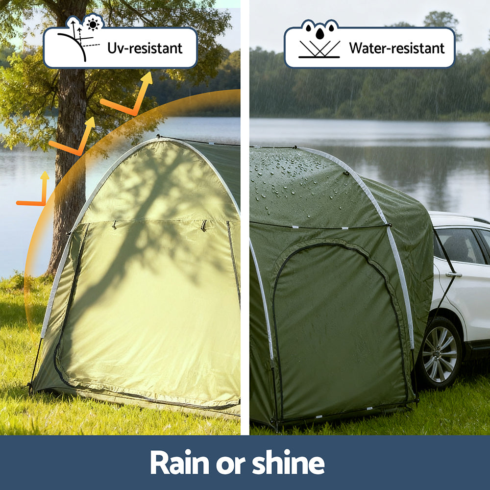 Weisshorn Camping Tent Car SUV Rear Hatchback Tents Canopy Portable Outdoor Family green XFEL-TENT-CAR-GN
