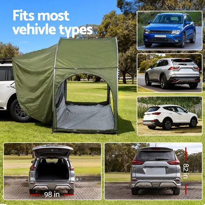 Weisshorn Camping Tent Car SUV Rear Hatchback Tents Canopy Portable Outdoor Family green