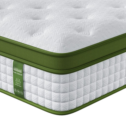 BedStory Queen 30cm Hybrid Mattress Cooling Gel Memory Foam 5 Zone Pocket Spring Bed Temperature Regulating XFGH-MA-D-PC-30-Q-WH