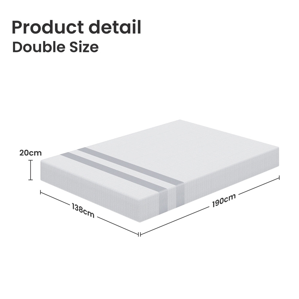 20cm Double Reversible Gel Memory Foam Mattress BedStory Medium Soft & Firm XFGH-MA-G-MF-20-D-WH