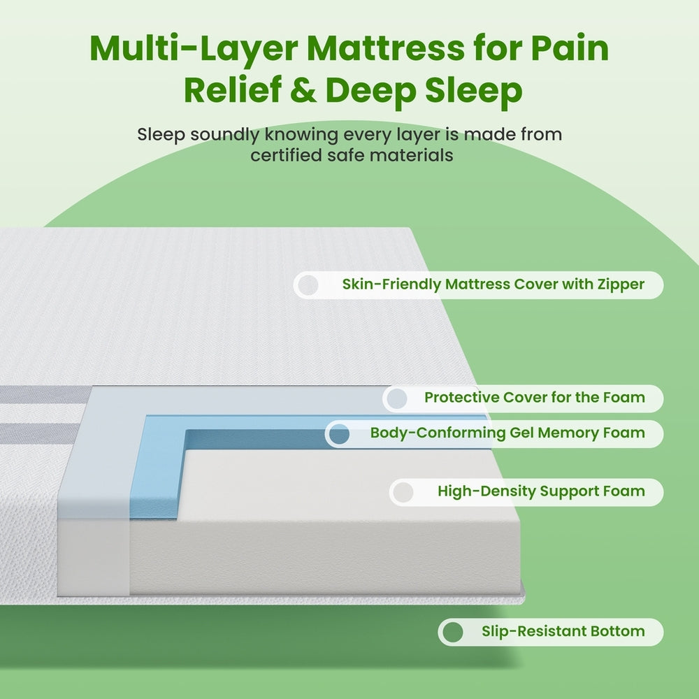20cm Double Reversible Gel Memory Foam Mattress BedStory Medium Soft & Firm XFGH-MA-G-MF-20-D-WH