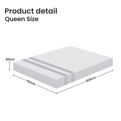 20cm Queen Reversible Gel Memory Foam Mattress BedStory Medium Soft & Firm XFGH-MA-G-MF-20-Q-WH