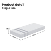 20cm Single Reversible Gel Memory Foam Mattress BedStory Medium Soft & Firm XFGH-MA-G-MF-20-S-WH