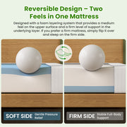 20cm Single Reversible Gel Memory Foam Mattress BedStory Medium Soft & Firm XFGH-MA-G-MF-20-S-WH