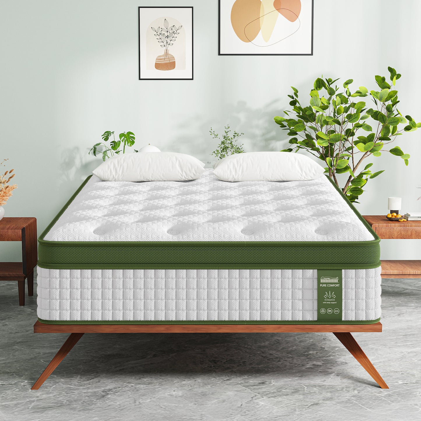 BedStory 34cm King Single Latex Hybrid Mattress Medium Firm - 5 Zone Pocket Spring Bed for Pressure Relief XFGH-MA-I-PC-34-KS-GY