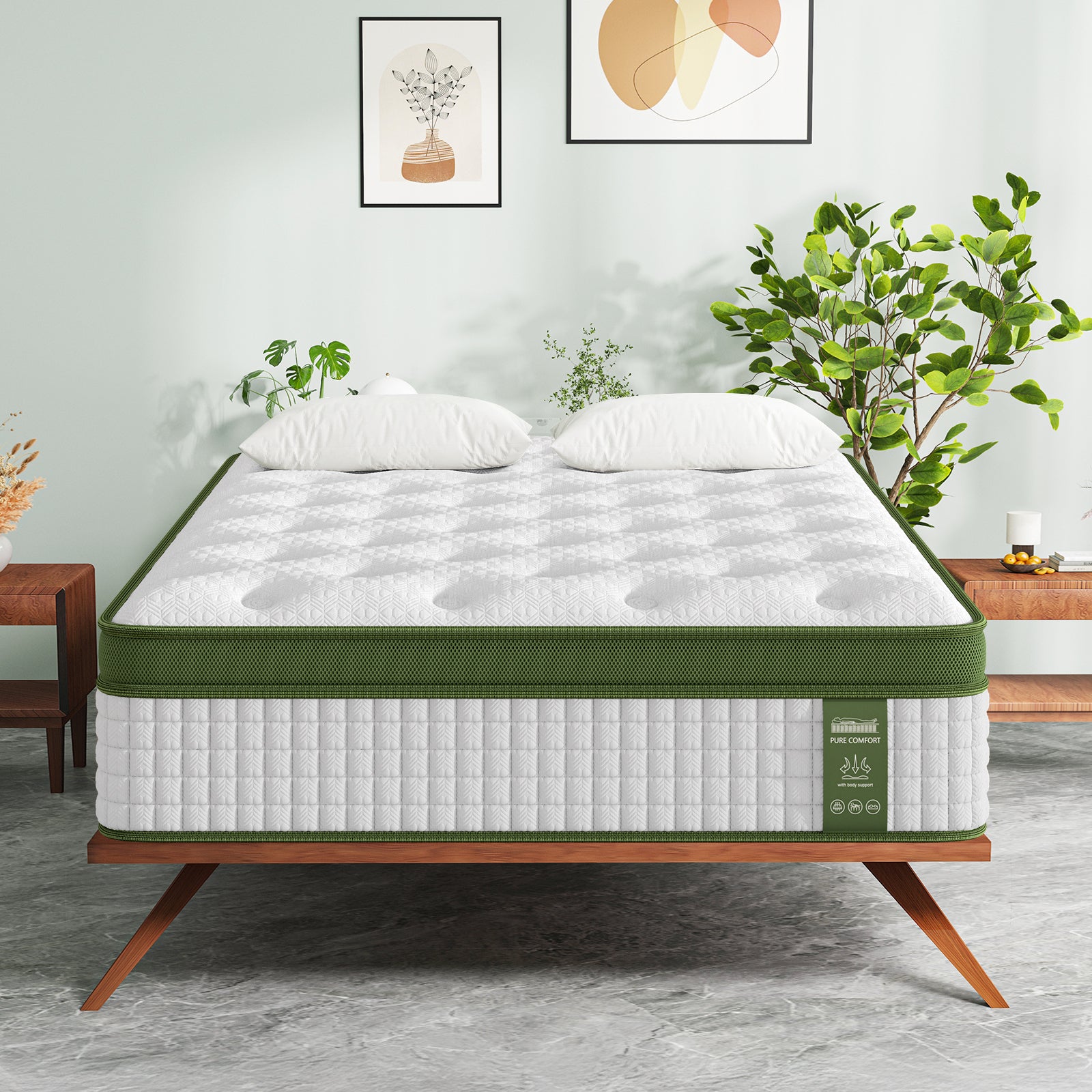 BedStory 34cm Single Latex Hybrid Mattress Medium Firm - 5 Zone Pocket Spring Bed for Pressure Relief Motion XFGH-MA-I-PC-34-S-GY