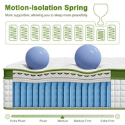 BedStory 34cm Single Latex Hybrid Mattress Medium Firm - 5 Zone Pocket Spring Bed for Pressure Relief Motion XFGH-MA-I-PC-34-S-GY