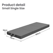 10cm Small Single BedStory 3-Fold Mattress Folding Foam Bed Washable Cover, 180x70cm XFGH-MA-K-FD-10-SS-GY