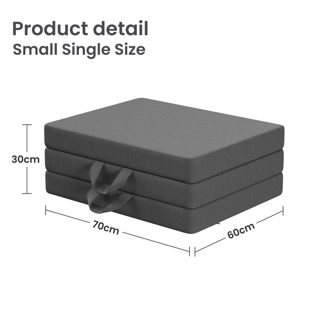 10cm Small Single BedStory 3-Fold Mattress Folding Foam Bed Washable Cover, 180x70cm XFGH-MA-K-FD-10-SS-GY