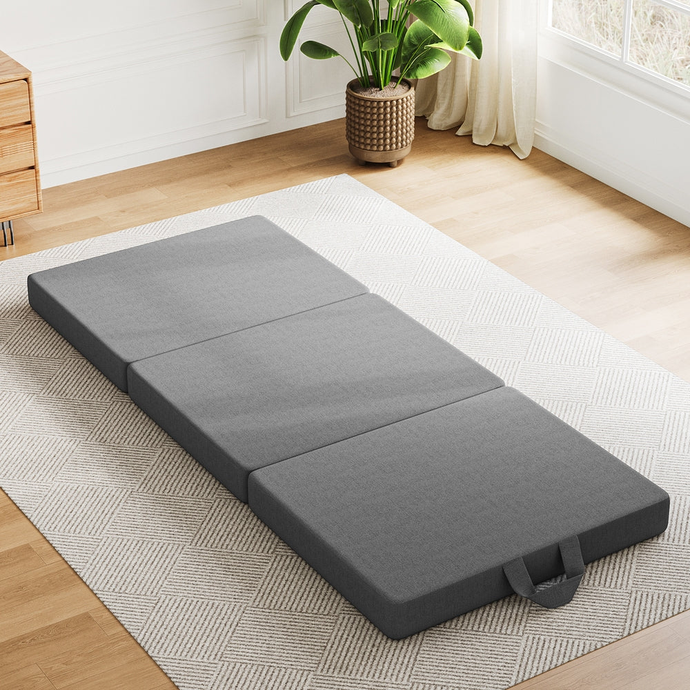 10cm Small Single BedStory 3-Fold Mattress Folding Foam Bed Washable Cover, 180x70cm XFGH-MA-K-FD-10-SS-GY