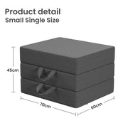 15cm Small Single BedStory 3-Fold Mattress Folding Foam Bed Washable Cover, 180x70cm XFGH-MA-L-FD-15-SS-GY