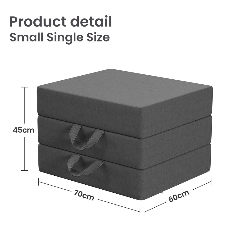 15cm Small Single BedStory 3-Fold Mattress Folding Foam Bed Washable Cover, 180x70cm XFGH-MA-L-FD-15-SS-GY