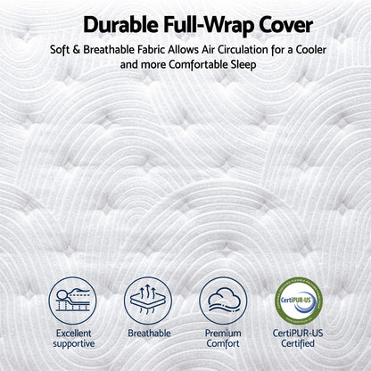 RoomSense Double 34cm Medium Soft Gel Mattress Bundle, Oatmeal Bed Frame