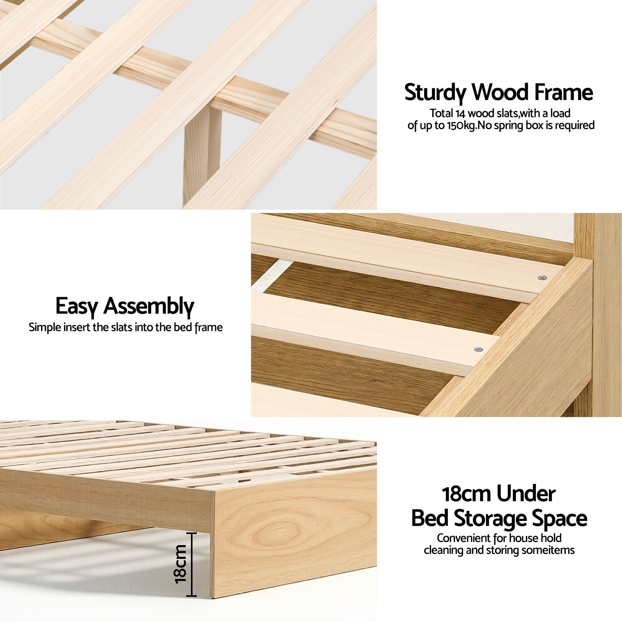 RoomSense Queen Firm Mattress 26cm Bundle with Storage Bed Frame