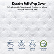 RoomSense Double Mattress, 34cm Thick Medium Firm Hybrid Mattress for Back Pain Relief, Tencel Cooling Pocket Spring Mattress Double Size in a Box