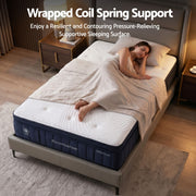 RoomSense Double Mattress, 34cm Thick Medium Firm Hybrid Mattress for Back Pain Relief, Tencel Cooling Pocket Spring Mattress Double Size in a Box