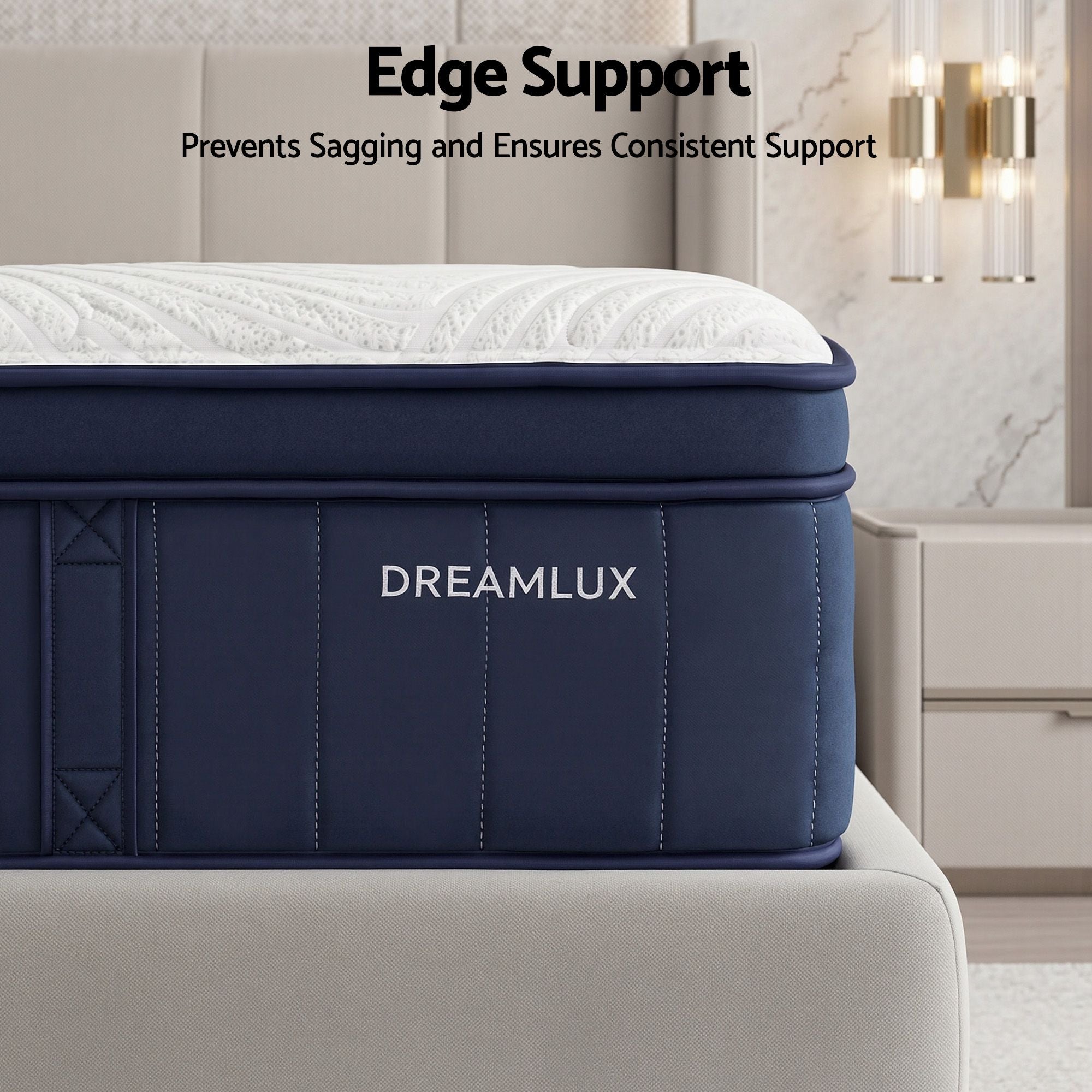 RoomSense King Single Mattress, 34cm Thick Medium Firm Hybrid Mattress for Back Pain Relief, Tencel Cooling Pocket Spring Mattress King Single Size in a Box