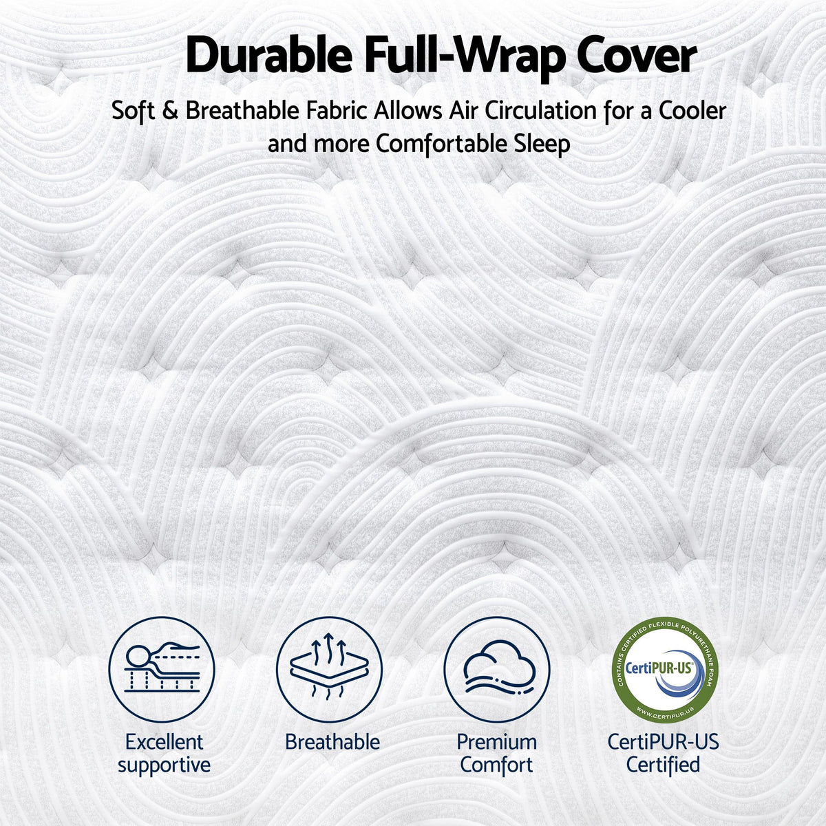 RoomSense Queen Mattress, 34cm Thick Medium Firm Hybrid Mattress for Back Pain Relief, Tencel Cooling Pocket Spring Mattress Queen Size in a Box