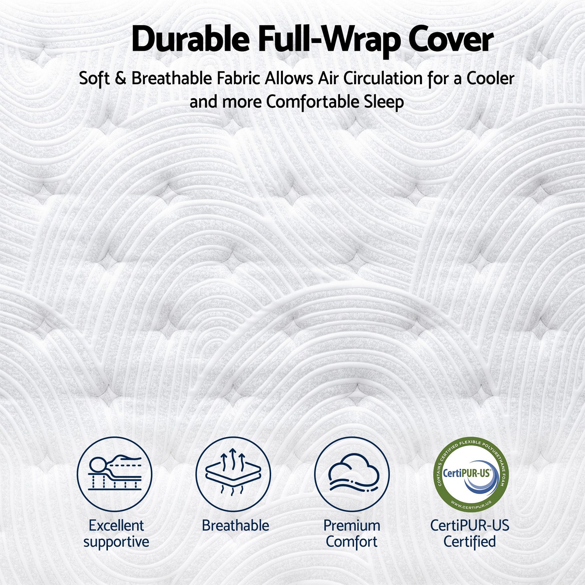 RoomSense Single Mattress, 34cm Thick Medium Firm Hybrid Mattress for Back Pain Relief, Tencel Cooling Pocket XFKF-MA-1666-34-S