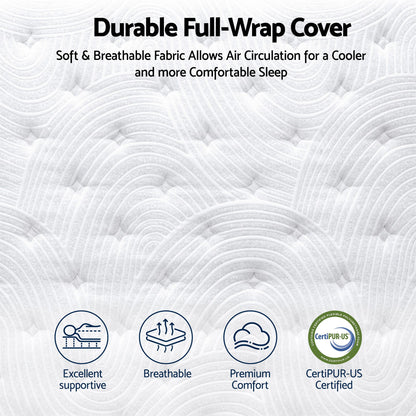 RoomSense Single Mattress, 34cm Thick Medium Soft Hybrid Mattress for Back Pain Relief, Tencel Cooling Pocket Spring Mattress Single Size in a Box