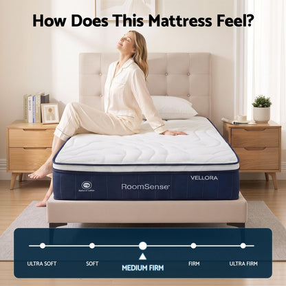 RoomSense Double Mattress , 30cm Medium Firm Hybrid Mattress with Latex Lumbar Support for Back Pain Relief , XFKF-MA-1667-30-D
