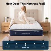 RoomSense King Single Mattress , 30cm Medium Firm Hybrid Mattress with Latex Lumbar Support for Back Pain Relief , Pocket Spring Mattress King Single Size in a Box