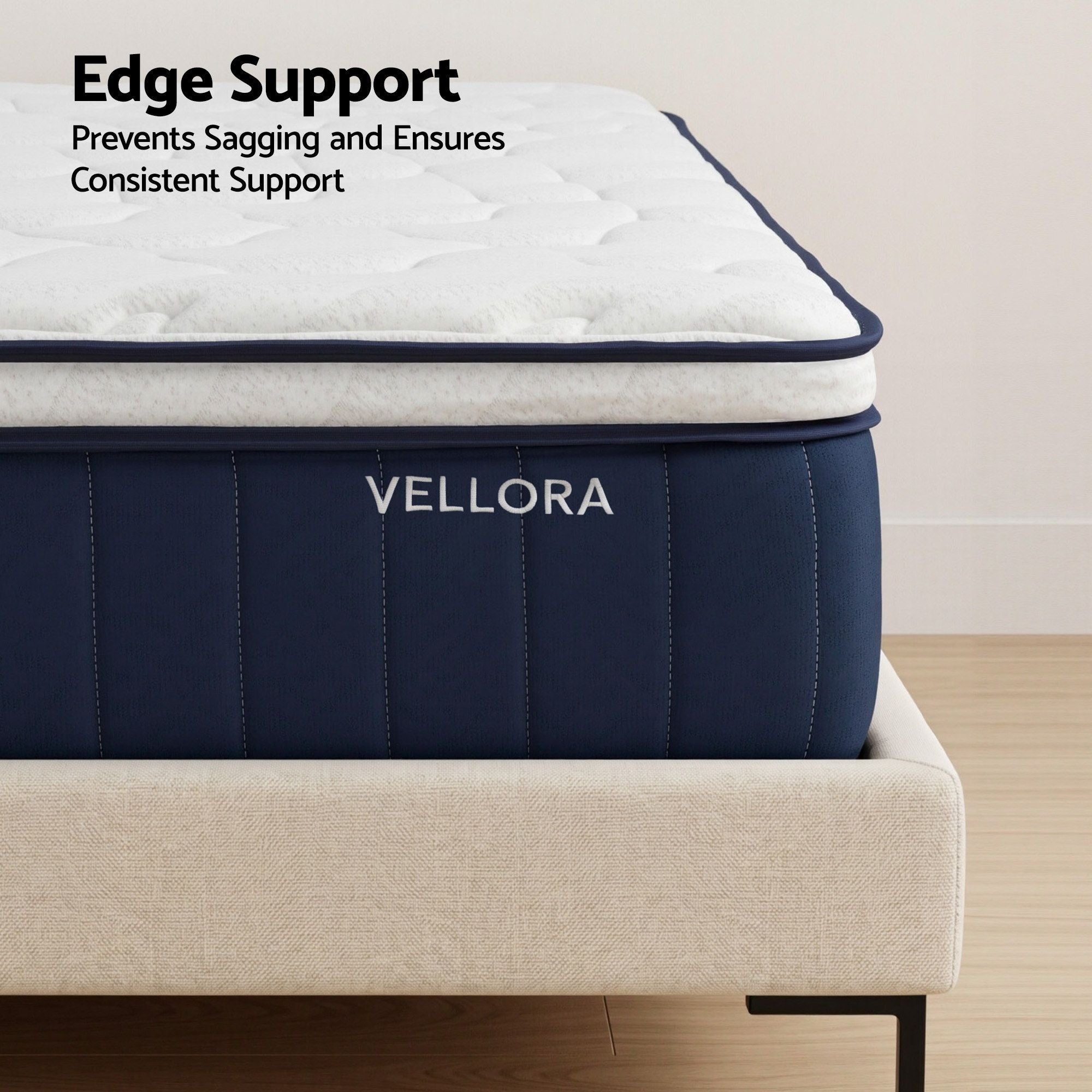 RoomSense King Single Mattress , 30cm Medium Firm Hybrid Mattress with Latex Lumbar Support for Back Pain Relief , Pocket Spring Mattress King Single Size in a Box