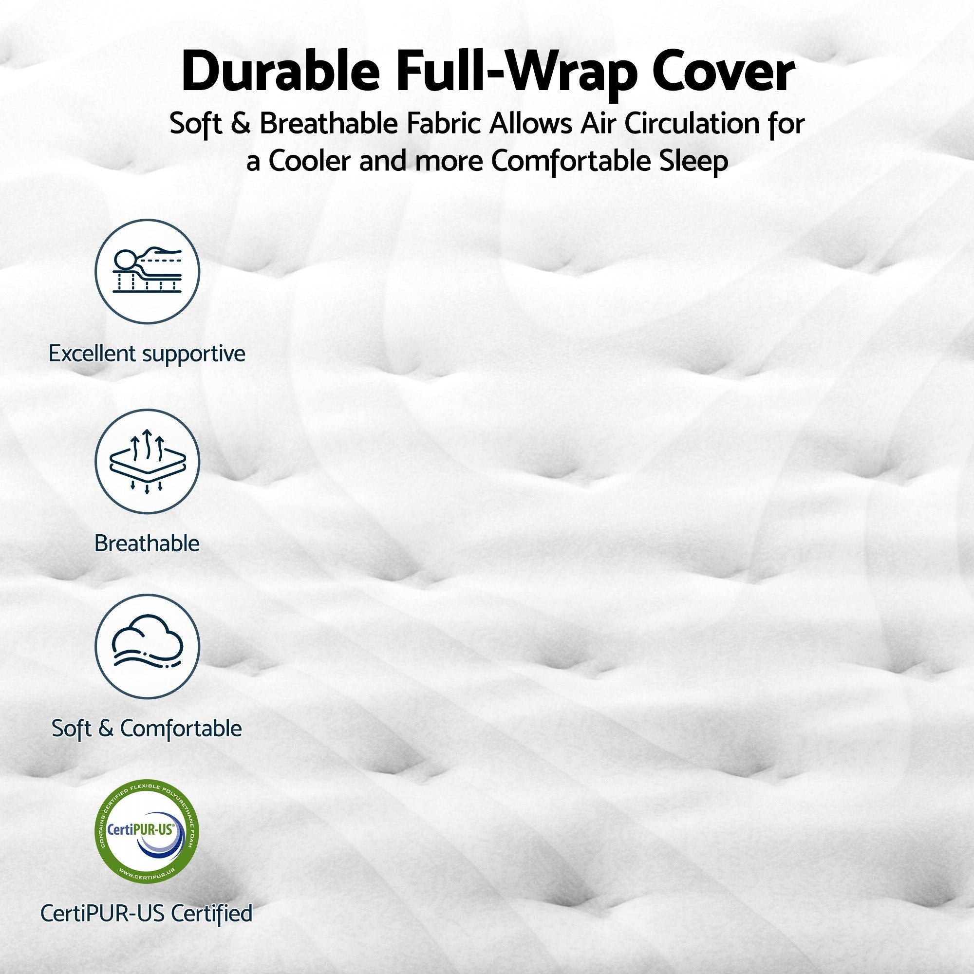 RoomSense Queen Mattress , 30cm Medium Firm Hybrid Mattress with Latex Lumbar Support for Back Pain Relief , Pocket Spring Mattress Queen Size in a Box