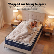 RoomSense Queen Mattress , 30cm Medium Firm Hybrid Mattress with Latex Lumbar Support for Back Pain Relief , Pocket Spring Mattress Queen Size in a Box
