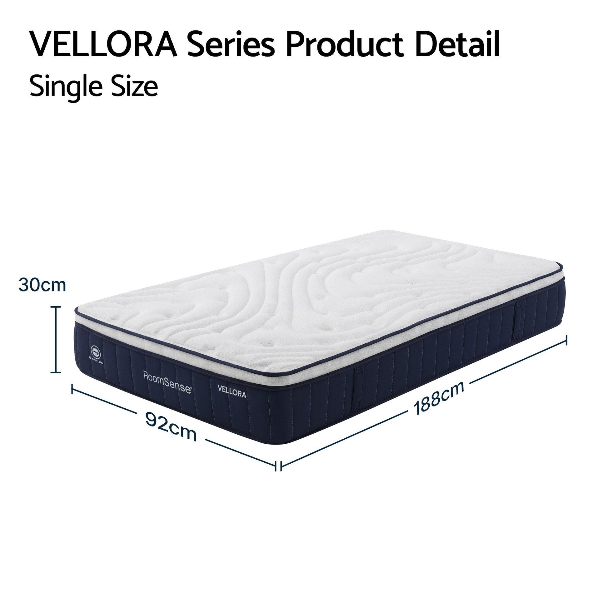 RoomSense Single Mattress , 30cm Medium Firm Hybrid Mattress with Latex Lumbar Support for Back Pain Relief , XFKF-MA-1667-30-S