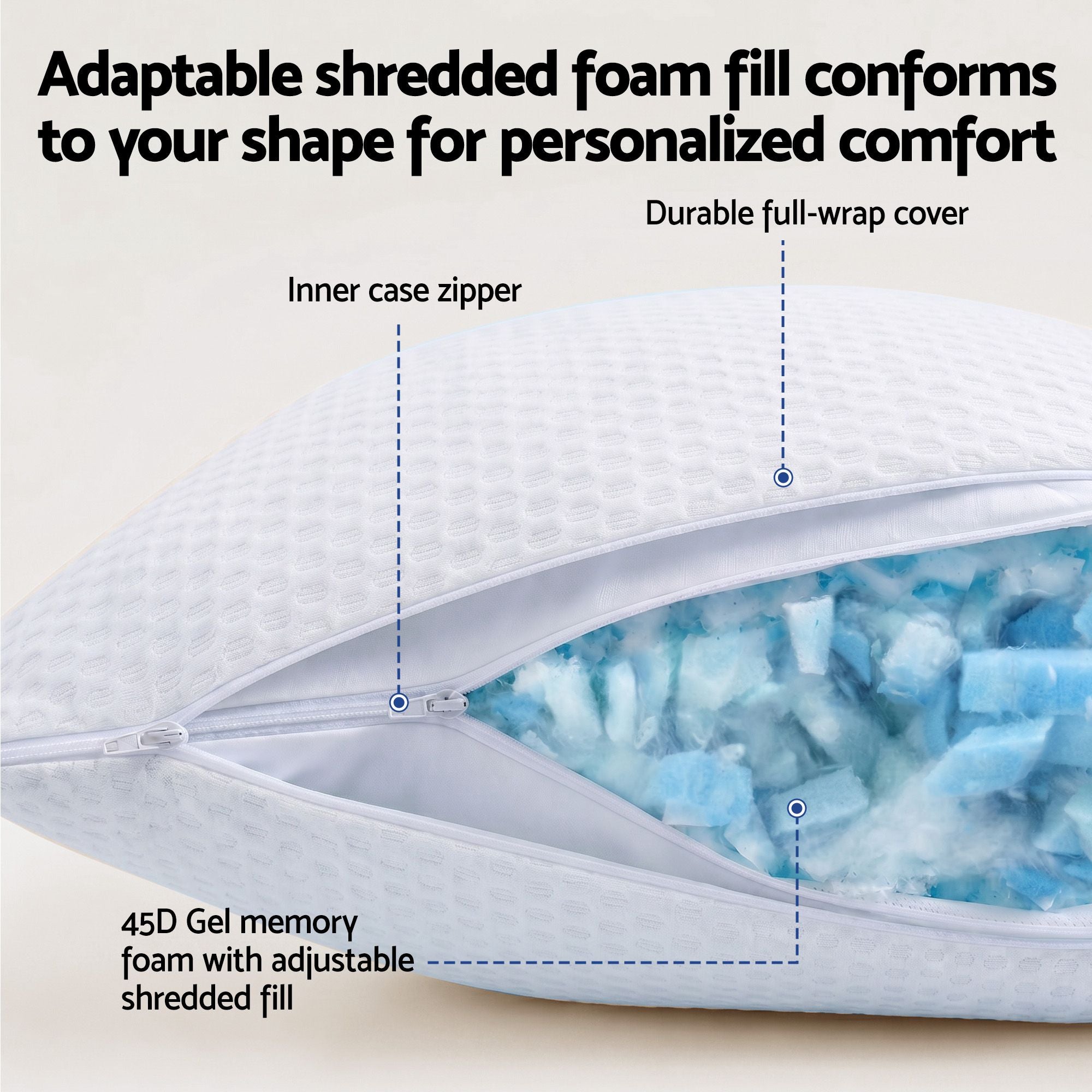 RoomSense Queen 30cm Medium Firm Latex Mattress, 2 Gel Cooling Pillows