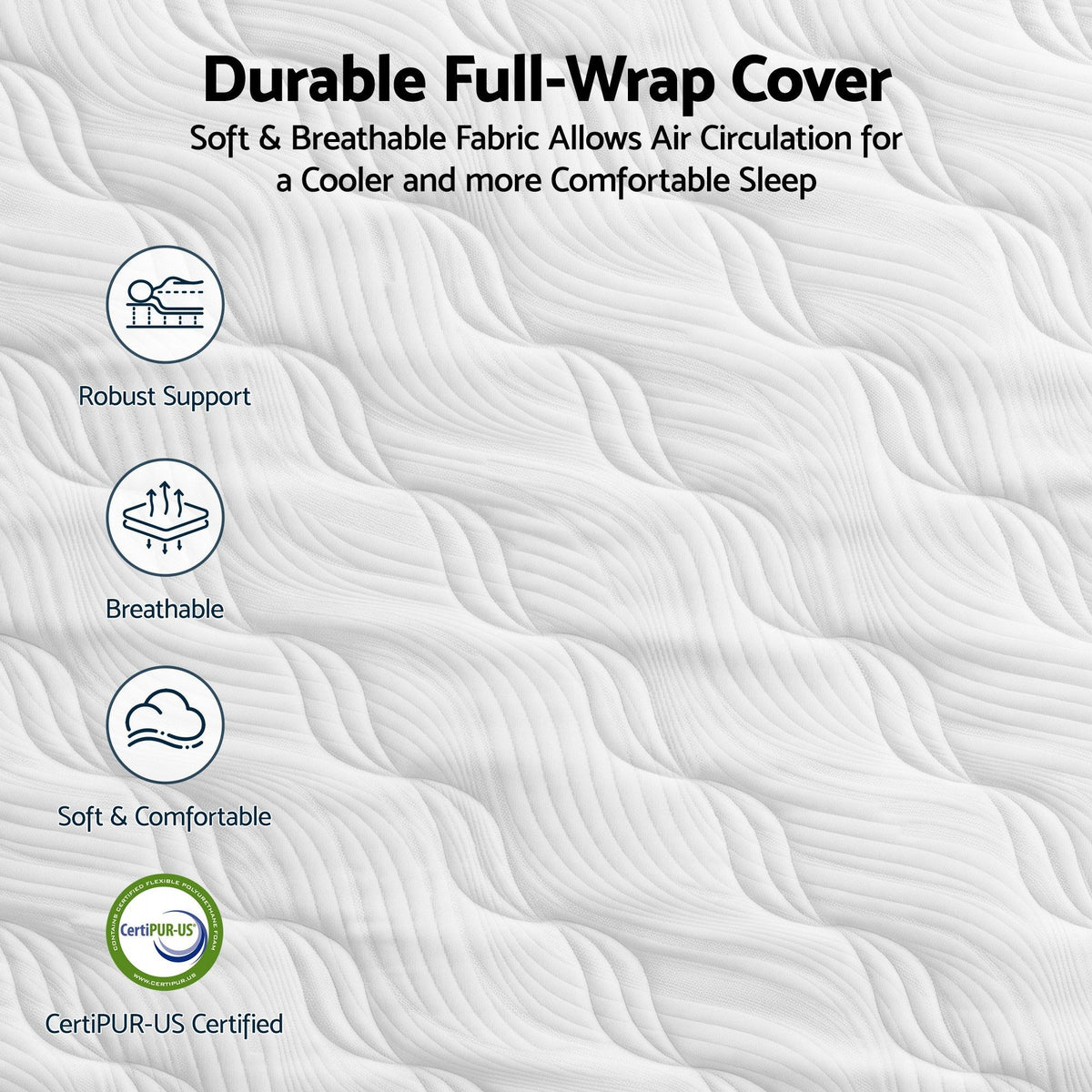 RoomSense Double Mattress, 26cm Orthopedic Firm Mattress for Back Pain Relief, Pocket Spring Hybrid Mattress Double Size for Home & Rental
