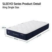 RoomSense King Single Mattress, 26cm Orthopedic Firm Mattress for Back Pain Relief, Pocket Spring Hybrid Mattress King Single Size for Home & Rental