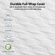 RoomSense Queen Mattress, 26cm Orthopedic Firm Mattress for Back Pain Relief, Pocket Spring Hybrid Mattress Queen Size for Home & Rental