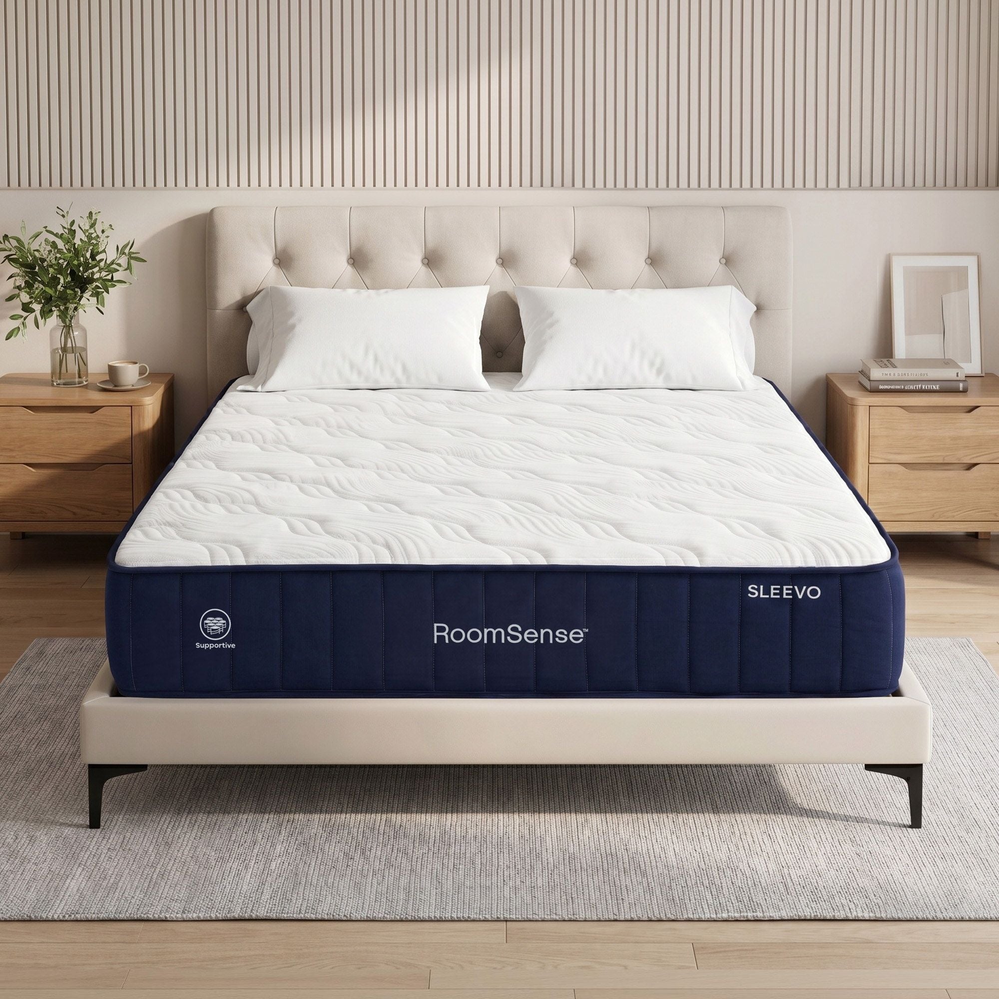 RoomSense Single Mattress, 26cm Orthopedic Firm Mattress for Back Pain Relief, Pocket Spring Hybrid Mattress XFKF-MA-1772-26-S