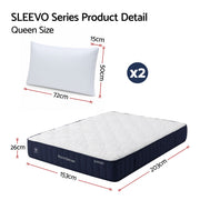 RoomSense Queen 30cm Medium Firm Latex Mattress Bundle with 2 Pillows
