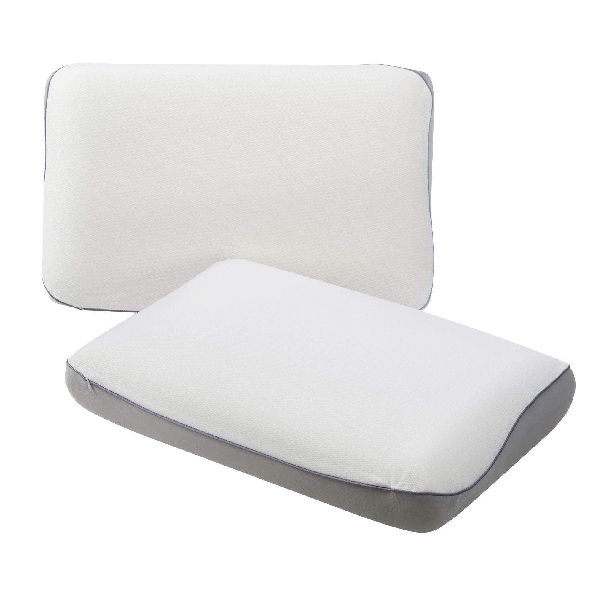 ROOMSENSE Reversible Dual-Sided Memory Foam Pillow, Ice-Cooling & Warm Fabric Sides, 55D Ultra-High Density Ergonomic Contour Pillow for Neck Pain Relief, Back & Side Sleepers