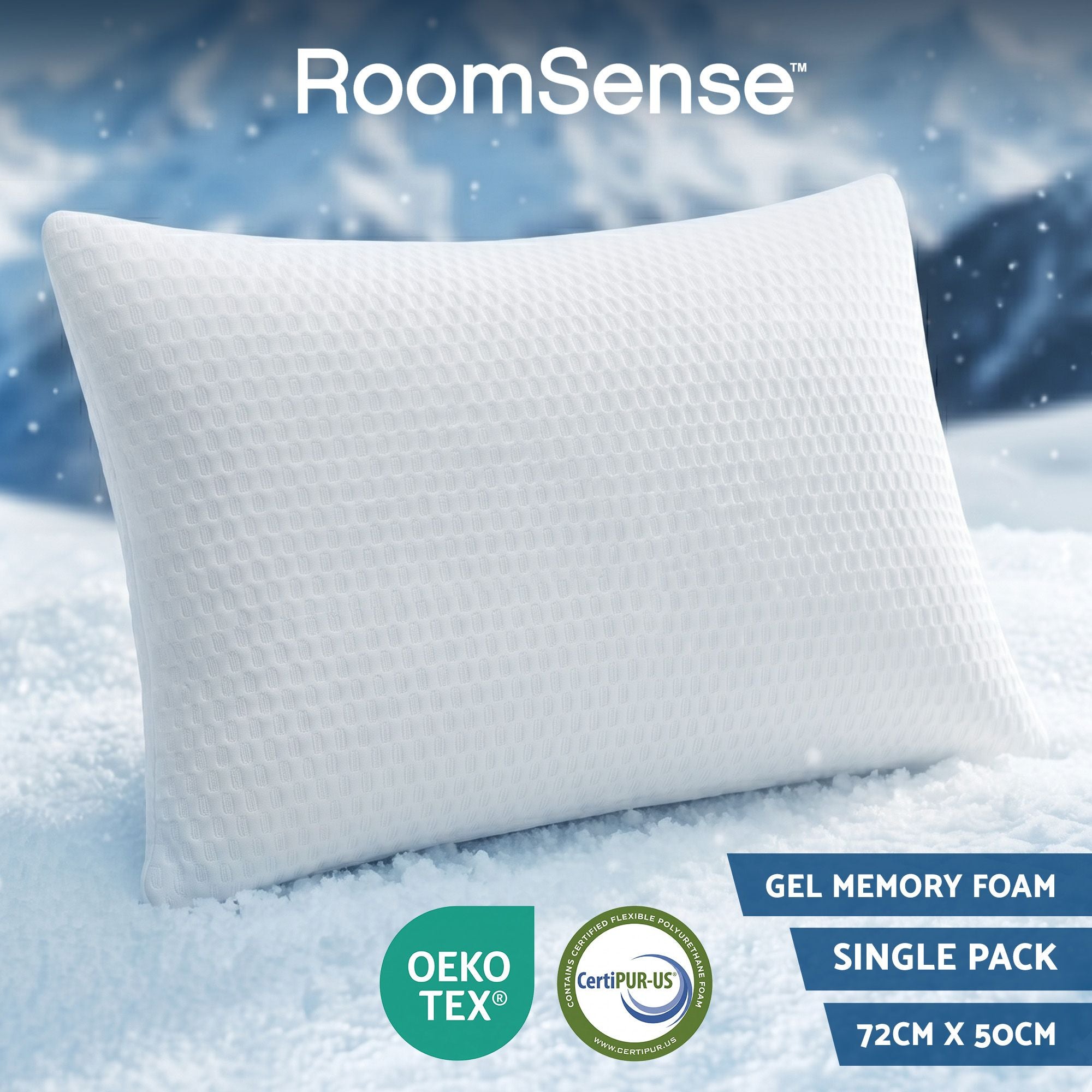 RoomSense Cooling Memory Foam Pillow Pillows 1 Pack, Anti-Flattening Bed Pillows for Hot Sleepers, Adjustable XFKF-PL-1169R-WH