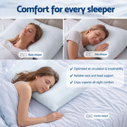 RoomSense Cooling Memory Foam Pillow Pillows 1 Pack, Anti-Flattening Bed Pillows for Hot Sleepers, Adjustable XFKF-PL-1169R-WH