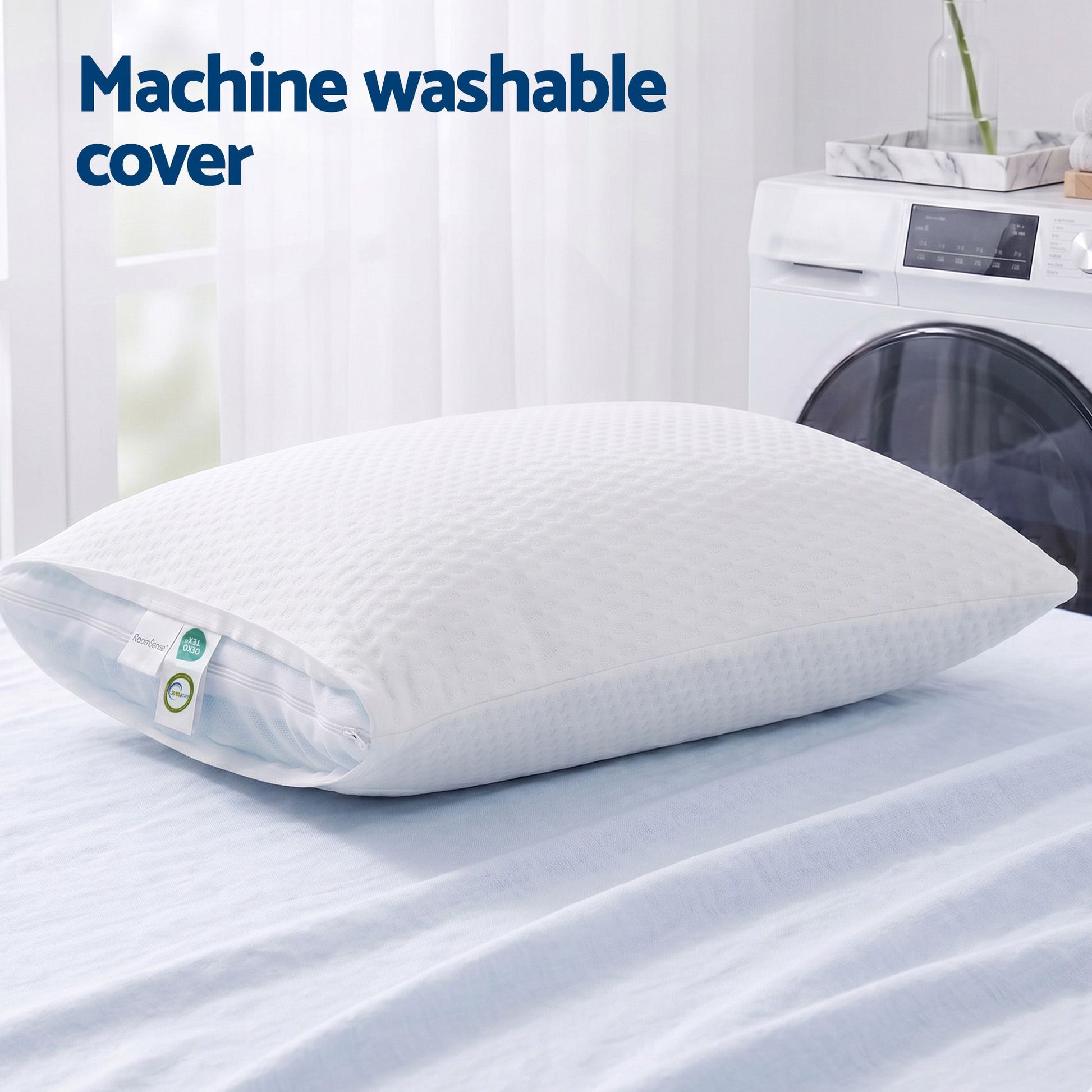 RoomSense Cooling Memory Foam Pillow Pillows 1 Pack, Anti-Flattening Bed Pillows for Hot Sleepers, Adjustable XFKF-PL-1169R-WH
